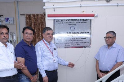 Rotary Club of Rohtak Sapphire inaugurated two advanced dialysis machines and a modern RO plant at PGIMS Rohtak.